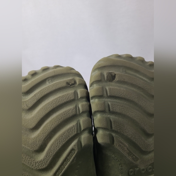 Crocs Axle All Terrain Camo Green Lace Up Duck Boat Clog Shoe Size M 1/W3 Junior - Picture 8 of 14